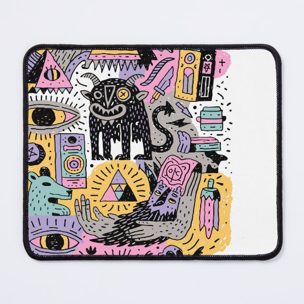 Item preview, Vibrant Occult Symbols Doodle Creature designed and sold by Romgora.