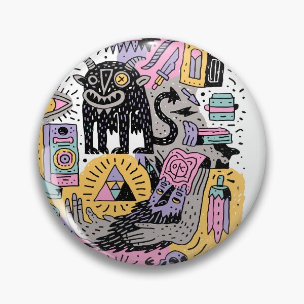 Item preview, Vibrant Occult Symbols Doodle Creature designed and sold by Romgora.