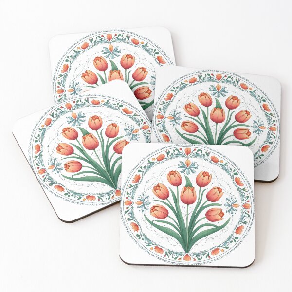 Item preview, Tulip Folk Embroidery Mandala Clipart Collection 15 designed and sold by PlayPlearnZone.