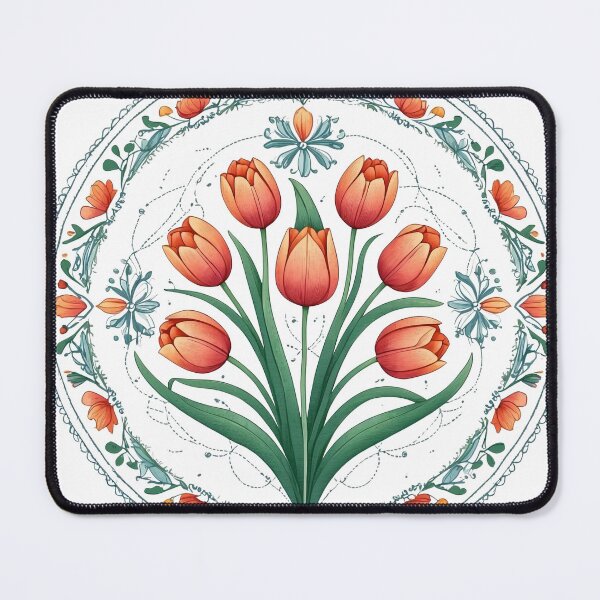 Item preview, Tulip Folk Embroidery Mandala Clipart Collection 15 designed and sold by PlayPlearnZone.