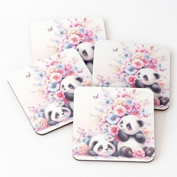 Item preview, Playful Pandas in a Pastel Flower Garden designed and sold by J-CCreations.