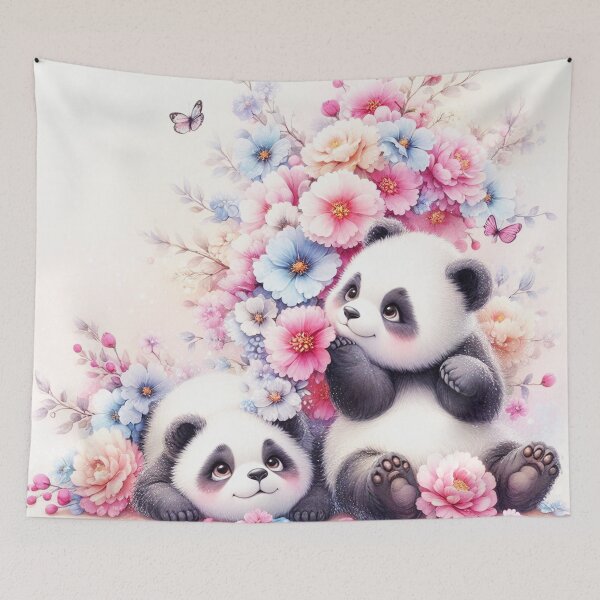 Item preview, Playful Pandas in a Pastel Flower Garden designed and sold by J-CCreations.