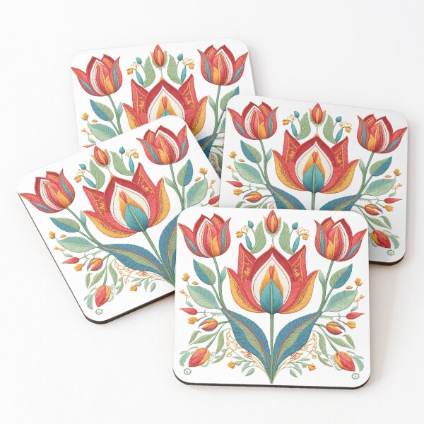 Item preview, Tulip Folk Embroidery Mandala Clipart Collection 20 designed and sold by PlayPlearnZone.
