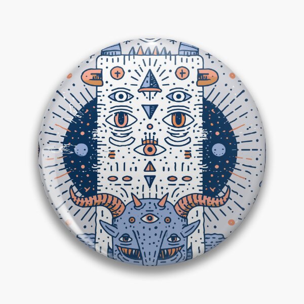 Item preview, Cosmic Horned Beast Mystic Eye Doodle Art designed and sold by Romgora.