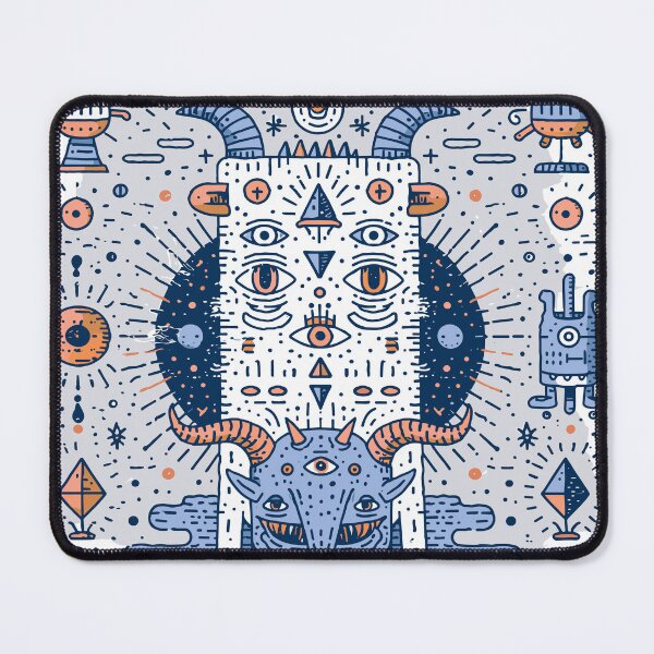 Item preview, Cosmic Horned Beast Mystic Eye Doodle Art designed and sold by Romgora.