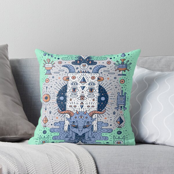 Item preview, Cosmic Horned Beast Mystic Eye Doodle Art designed and sold by Romgora.