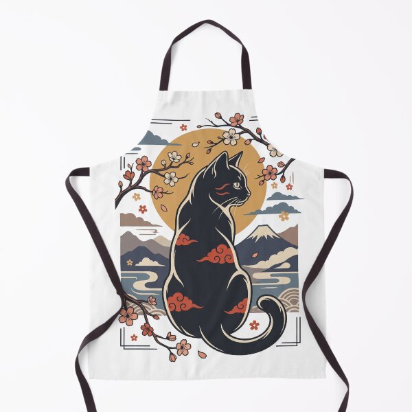 Item preview, Japanese black Cat Sunset Art Cozy Halloween gift designed and sold by Amzkao.