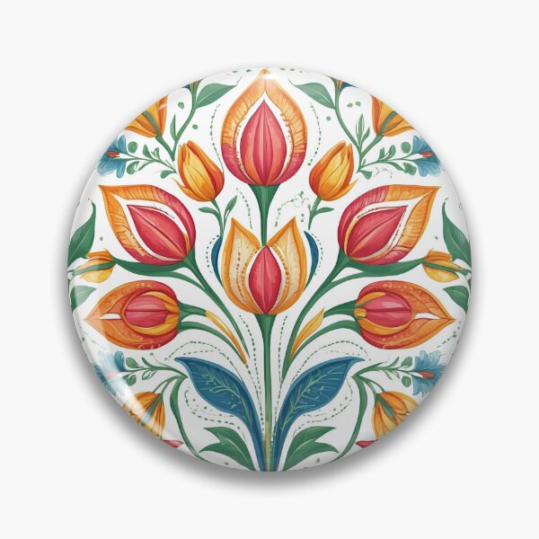 Item preview, Tulip Folk Embroidery Mandala Clipart Collection 16 designed and sold by PlayPlearnZone.