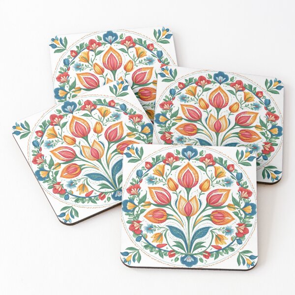 Item preview, Tulip Folk Embroidery Mandala Clipart Collection 16 designed and sold by PlayPlearnZone.
