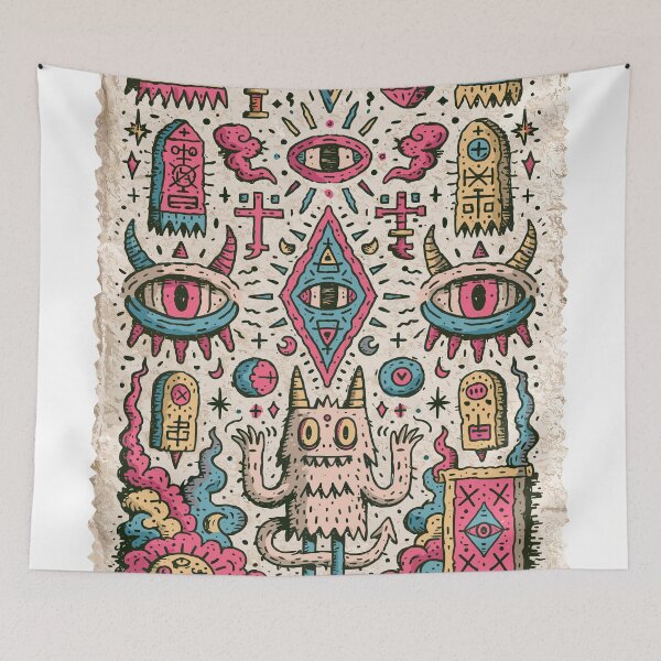 Item preview, Vibrant Maximalist Mythic Eye Doodle designed and sold by Romgora.
