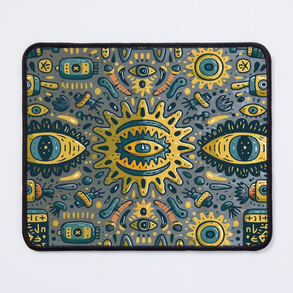 Item preview, Mystical Cats and Cosmic Eyes Pattern Art designed and sold by Romgora.