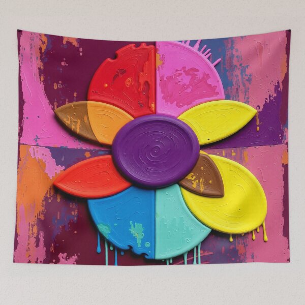 Item preview, radiant color wheel poster drip colorful geometric abstract design designed and sold by SmashingDeals.