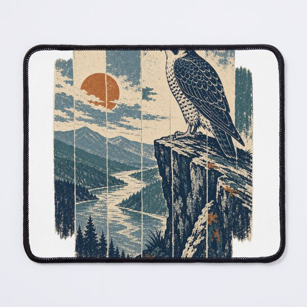 Item preview, Peregrine Falcon on the Cliff Ledge Wild Bird Animal Portrait designed and sold by VisualArtsOasis.