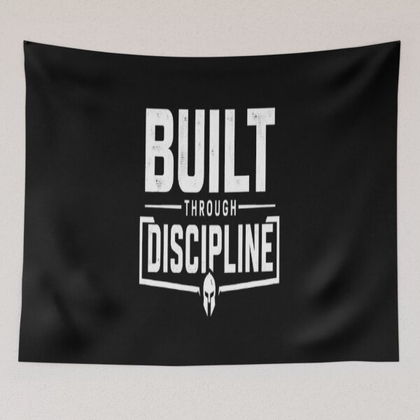 Item preview, Built Through Discipline – Motivational Strength Typography designed and sold by v6ziix.