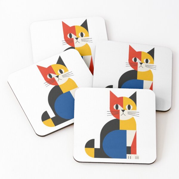 Item preview, Mondrian Style Geometric Cat Art Sticker designed and sold by Snurly.