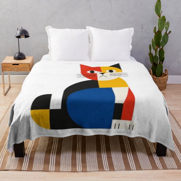 Item preview, Mondrian Style Geometric Cat Art Sticker designed and sold by Snurly.