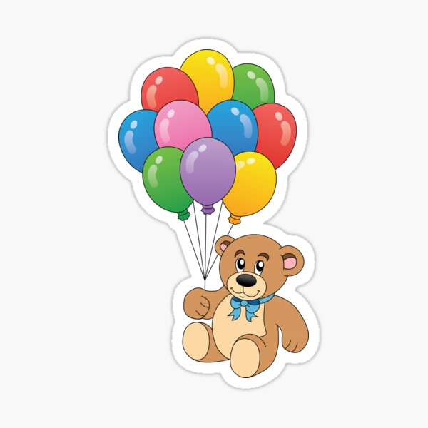 Item preview, Teddy Bear with Balloons designed and sold by ItsMeRuva.