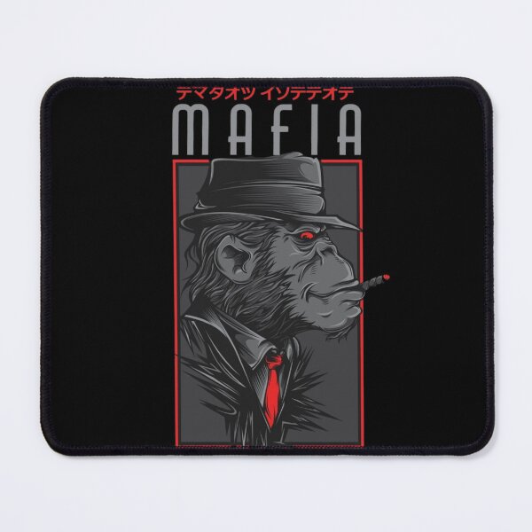 Item preview, Vintage Gangster Chimpanzee in Red Coat and Hat Smoking designed and sold by RajDeals.