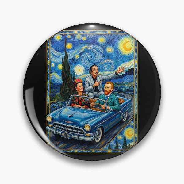 Item preview, Van Gogh ,Dali ,Frida Starry Night Road Trip designed and sold by TeeARTHY.
