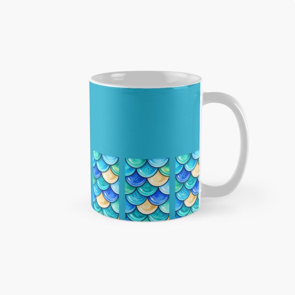 Item preview, Coastal Mermaid Scales – Hand-Painted Aqua Ocean Pattern designed and sold by annenambiro.