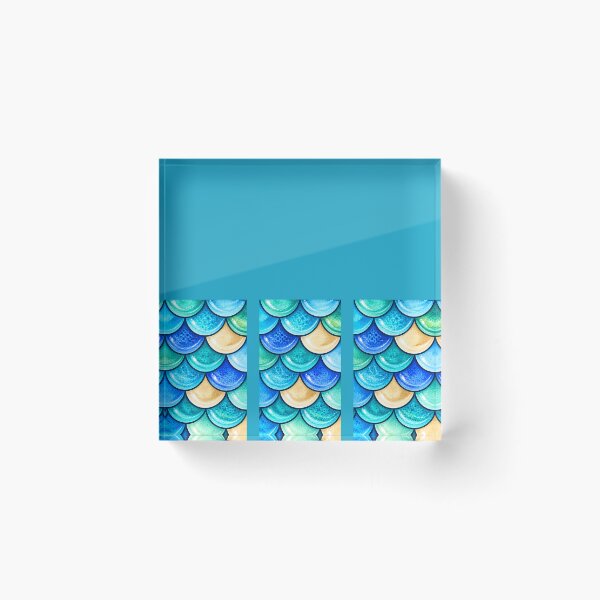 Item preview, Coastal Mermaid Scales – Hand-Painted Aqua Ocean Pattern designed and sold by annenambiro.