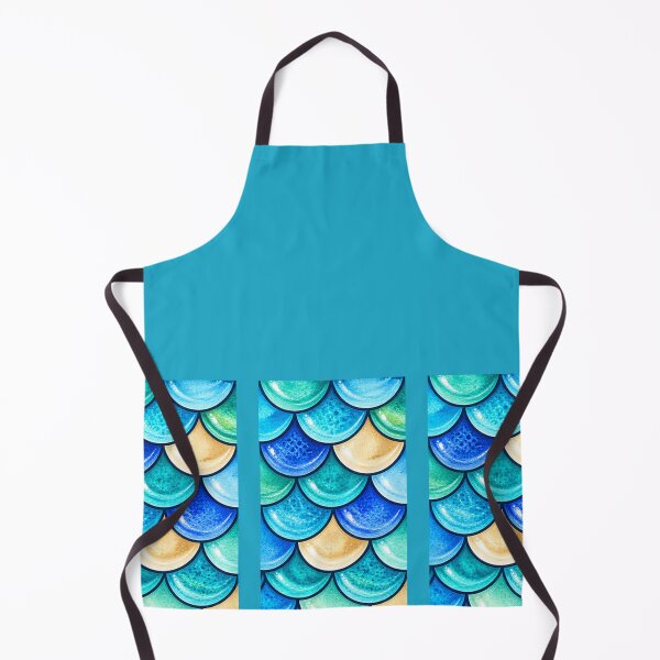 Item preview, Coastal Mermaid Scales – Hand-Painted Aqua Ocean Pattern designed and sold by annenambiro.