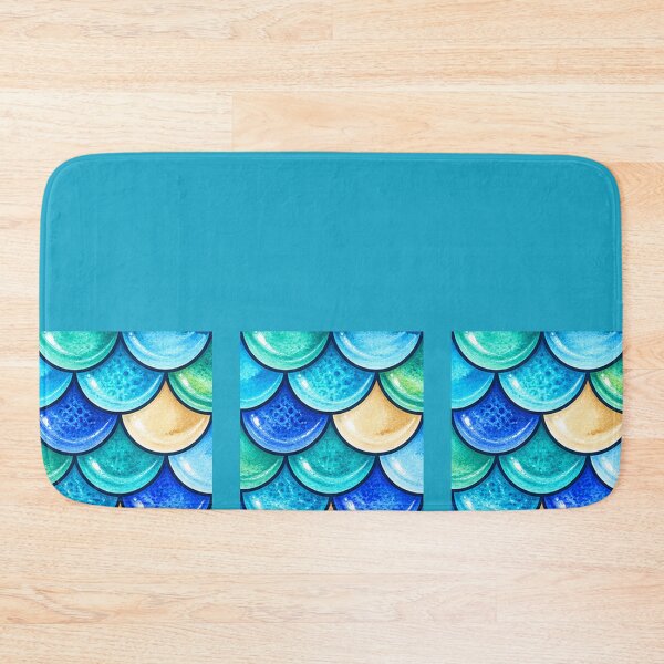 Item preview, Coastal Mermaid Scales – Hand-Painted Aqua Ocean Pattern designed and sold by annenambiro.