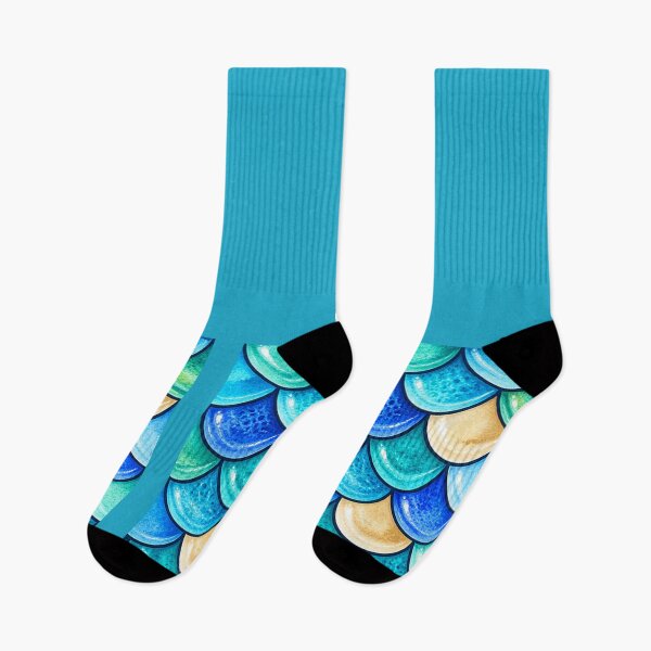 Item preview, Coastal Mermaid Scales – Hand-Painted Aqua Ocean Pattern designed and sold by annenambiro.