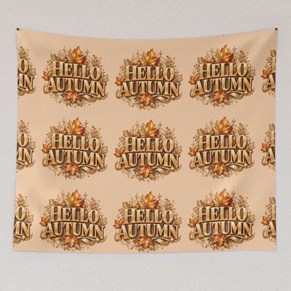 Item preview,  Hello Autumn - Golden Vintage Leaves & Typography designed and sold by TatyanaArt.