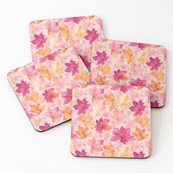 Item preview, Watercolor Autumn Leaves Pattern | Pink Maple Print designed and sold by Her-XP.