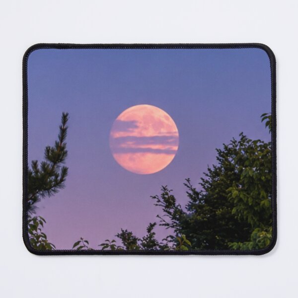 Item preview, Pink moon rising over tranquil forest designed and sold by Astute-Artio-Photography.