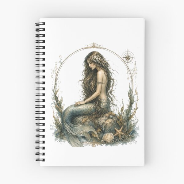 Item preview, Vintage Mermaid Art | Watercolor Mermaid | Coastal Fantasy Wall Art | Nautical Mermaid Illustration designed and sold by Line-mood.