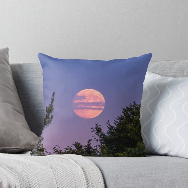 Item preview, Pink moon rising over tranquil forest designed and sold by Astute-Artio-Photography.