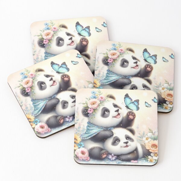 Item preview, Playful Pandas Chasing Butterflies designed and sold by J-CCreations.