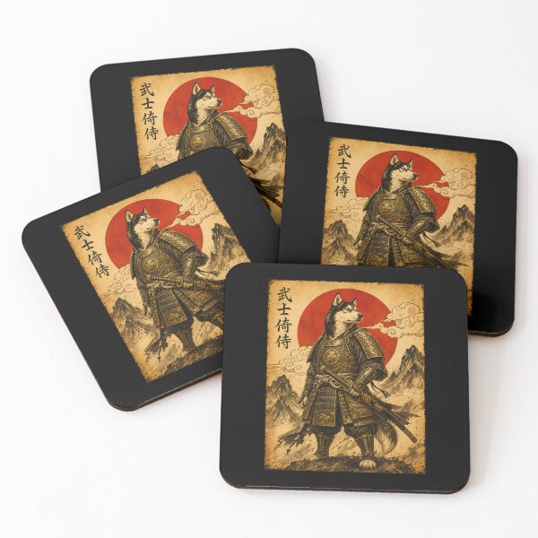 Item preview, funny Husky Warrior Japanese Samurai Halloween gift designed and sold by Amzkao.