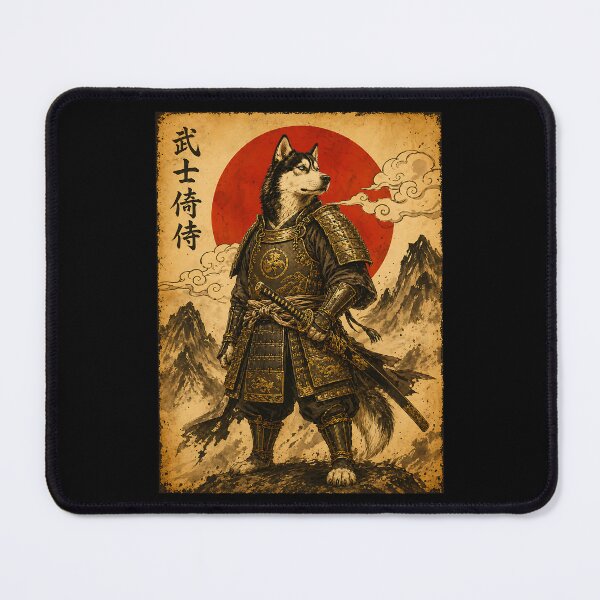 Item preview, funny Husky Warrior Japanese Samurai Halloween gift designed and sold by Amzkao.