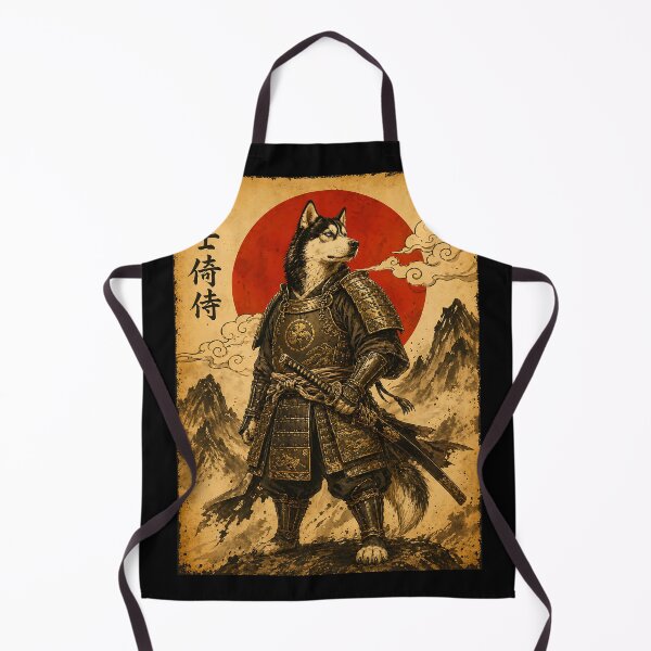 Item preview, funny Husky Warrior Japanese Samurai Halloween gift designed and sold by Amzkao.