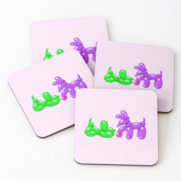 Item preview, Green & Purple Balloon Dogs with Pink Ball designed and sold by DesgnsxGifts.
