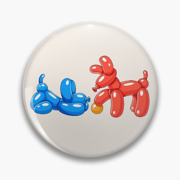 Item preview, Red & Blue Balloon Dogs with Orange Ball designed and sold by DesgnsxGifts.