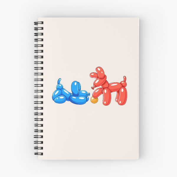 Artikelvorschau, Rote und blaue Ballonhunde mit orangefarbenem Ball entworfen und verkauft von DesgnsxGifts.