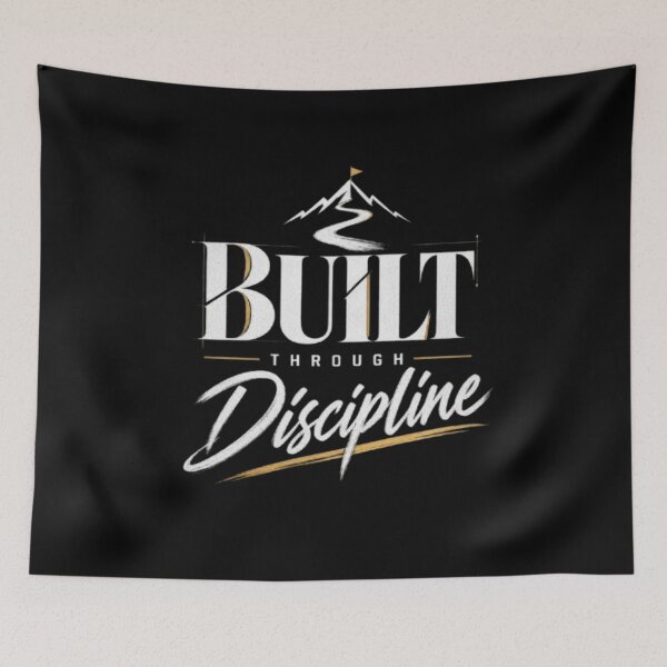 Item preview, Built Through Discipline  Motivational Strength Typography designed and sold by v6ziix.