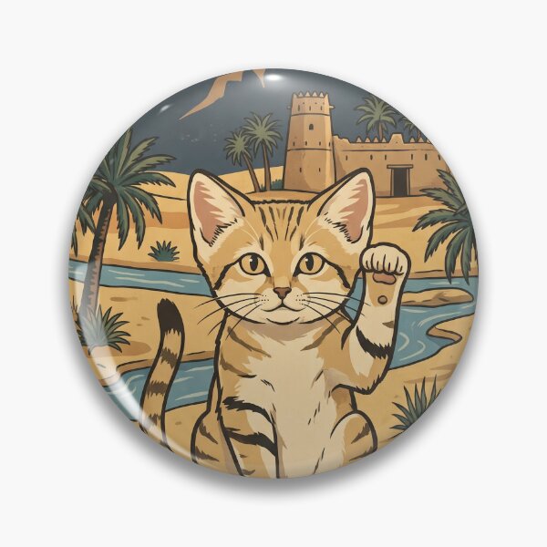 Item preview, Vintage Al Ain Sand Cat Desert Travel Art designed and sold by ZUMERI.