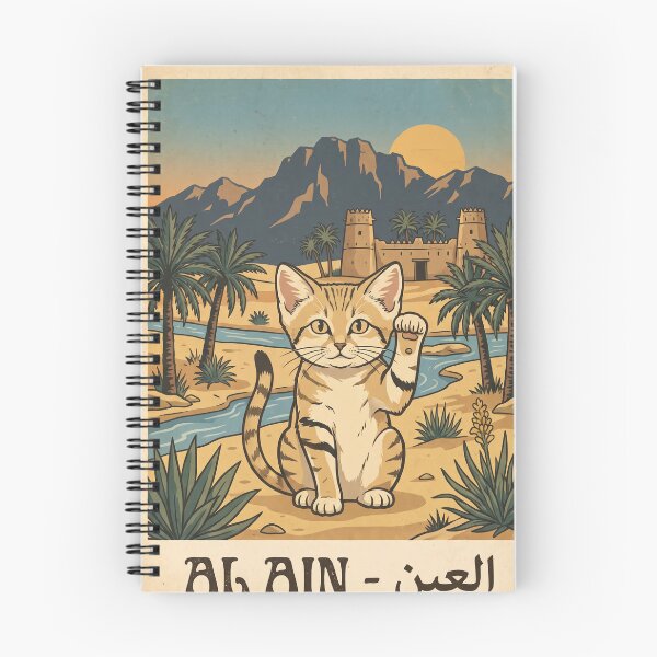 Item preview, Vintage Al Ain Sand Cat Desert Travel Art designed and sold by ZUMERI.