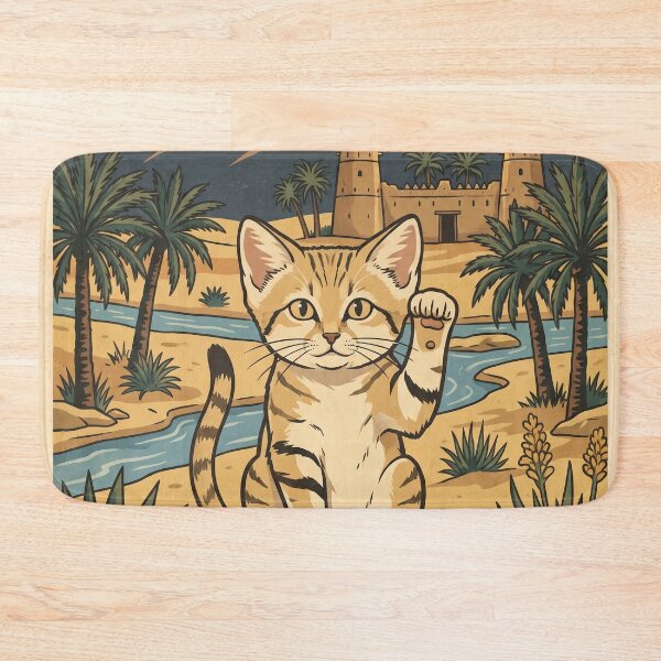 Item preview, Vintage Al Ain Sand Cat Desert Travel Art designed and sold by ZUMERI.