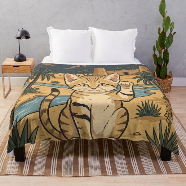 Item preview, Vintage Al Ain Sand Cat Desert Travel Art designed and sold by ZUMERI.