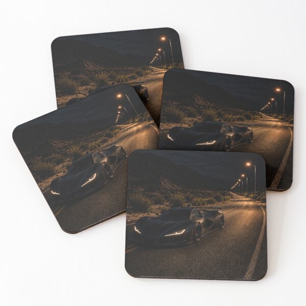Item preview, Dark Supercar Driving at Night Under Streetlights designed and sold by Vaelia.