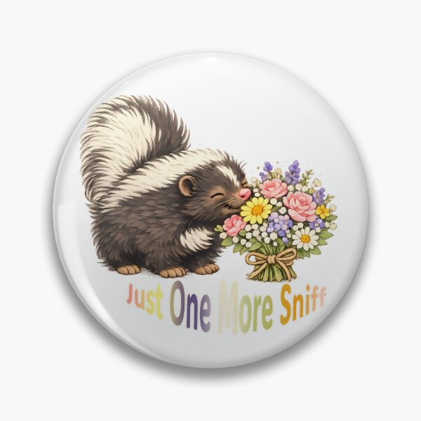 Item preview, Just One More Sniff – Cute Skunk Smelling Flowers designed and sold by Buli89.