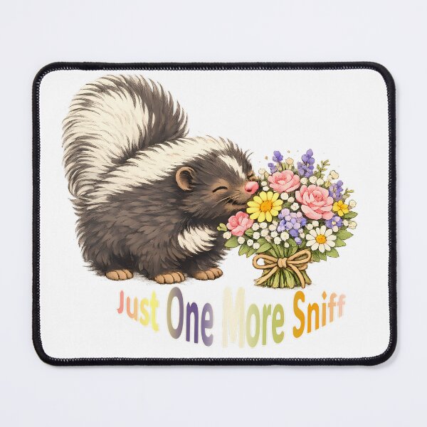 Item preview, Just One More Sniff – Cute Skunk Smelling Flowers designed and sold by Buli89.