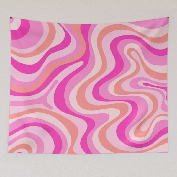 Item preview, Liquid Swirl Retro Abstract in pinks and peach tones, Light Blush, Cream, and White designed and sold by Differenceee.