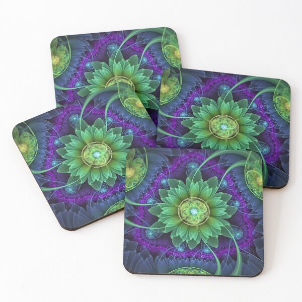 Item preview, Blue and Green Pandoran Snap Lotus Fractal Flower designed and sold by San Jaya Prime.